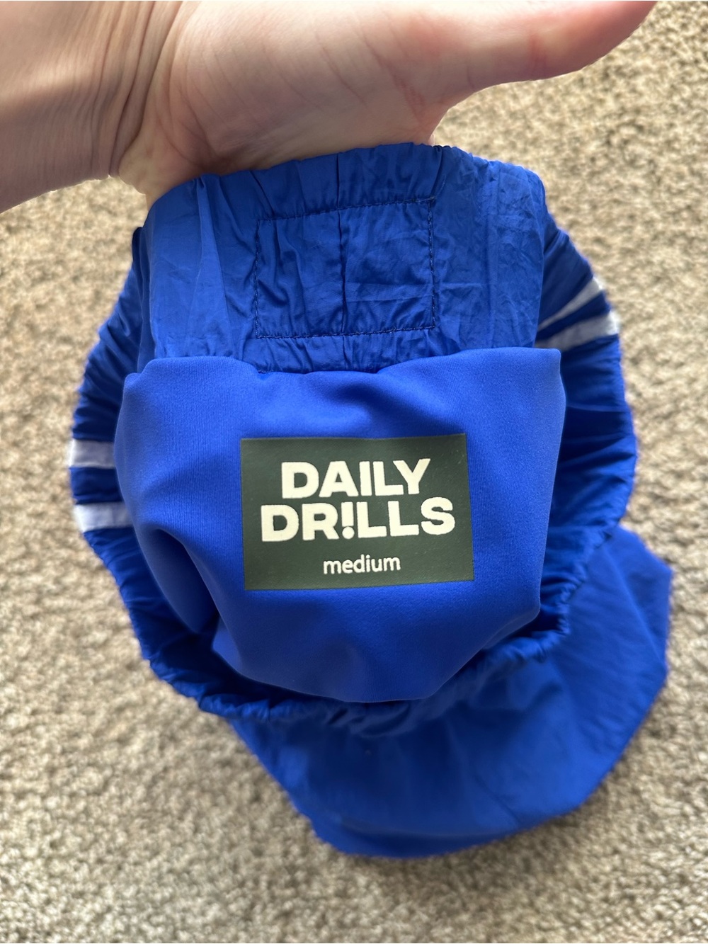 Daily Drills Bright Blue Women's Track Shorts with White Stripes - Picture 2 of 4